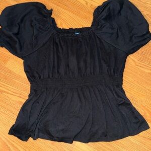 Old Navy Black Puff Sleeve Blouse